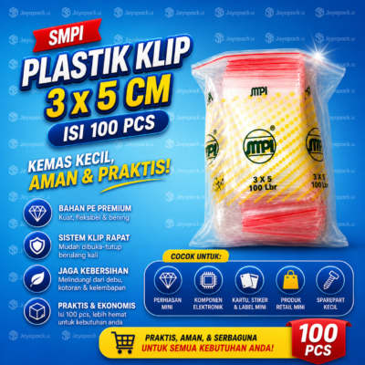 Plastik Klip merk SMPI Uk. 3x5  (Isi 100 pcs)