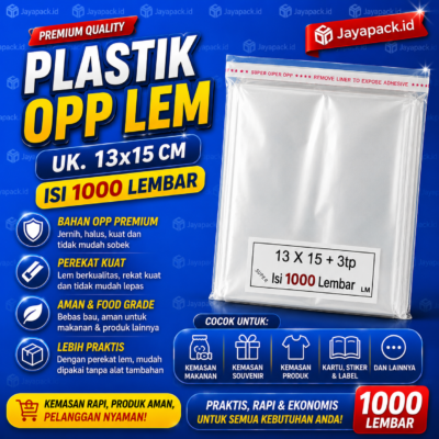 Plastik OPP Lem 13x15 (Isi 1000 Lembar)