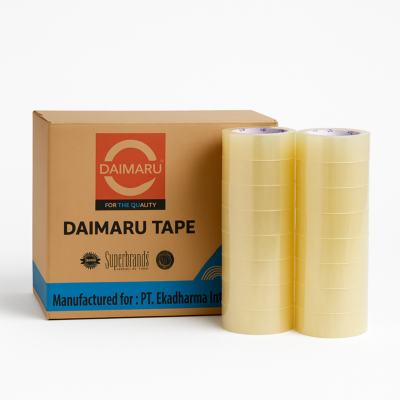 (1 DUS ISI 72 ROL) Lakban Daimaru Tape Isolasi Bening 2 inch x 90 Yard