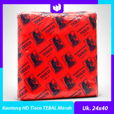 Kantong Plastik HD Tioco TEBAL Merah 24 / Kresek Merah 24