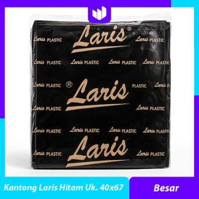 Kantong Plastik Hitam Laris Uk. 40 x 67 cm. Kantong Besar dan Panjang