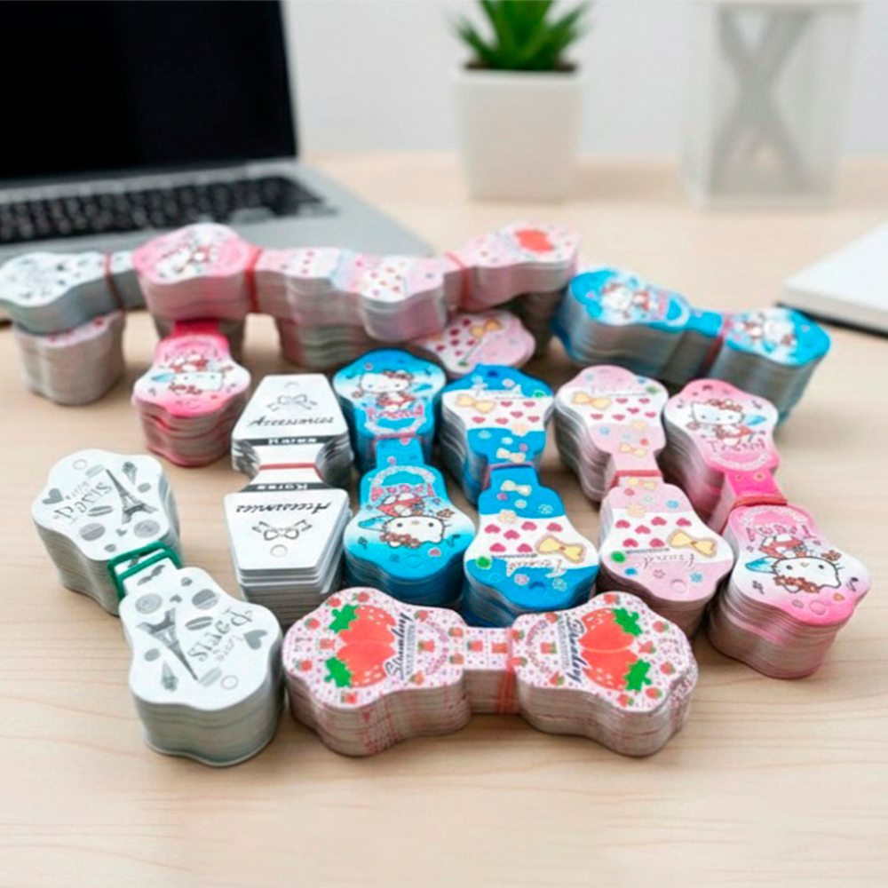 Kertas Label Korea Gantungan Penjepit Plastik Aksesoris Label kertas - Gambar 3