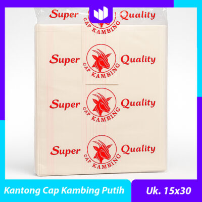 Kantong Plastik Putih uk 15x35 / Kantong Kresek Putih Cap Kambing