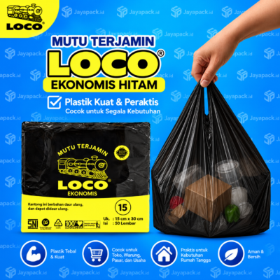 Kantong Plastik Loco Ekonomis Hitam 15 (50 pcs)