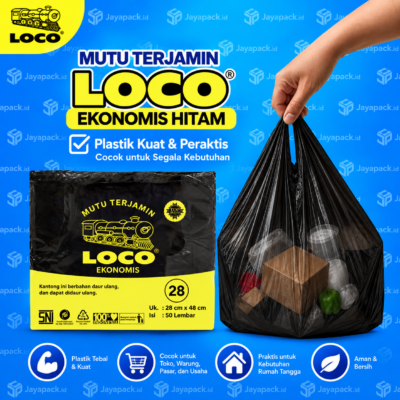 Kantong Plastik Loco Ekonomis Hitam 28 (50 pcs)