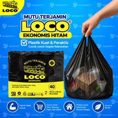 Kantong Plastik Loco Ekonomis Hitam 40 (50 pcs)