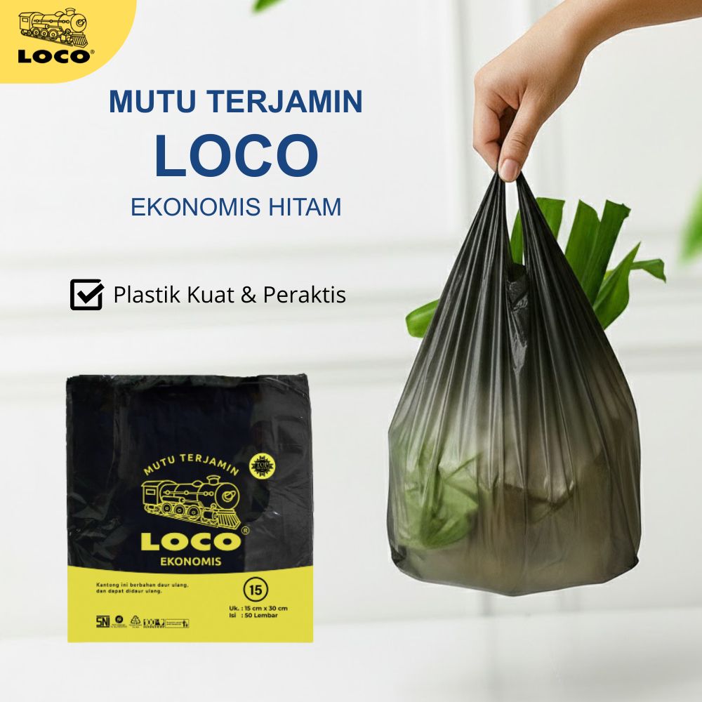 Kantong Plastik Loco Ekonomis Hitam 15 (50 pcs)