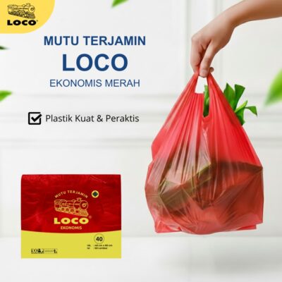 Kantong Plastik Loco Ekonomis Merah 40 (50 pcs)