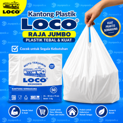 Kantong Plastik LOCO JUMBO Putih Uk 50 (1 kg)