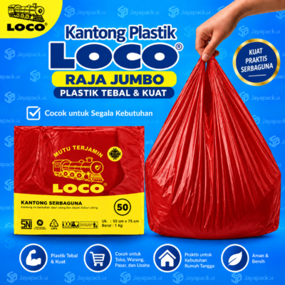 Kantong Plastik LOCO JUMBO Merah Uk 50 (1 kg)