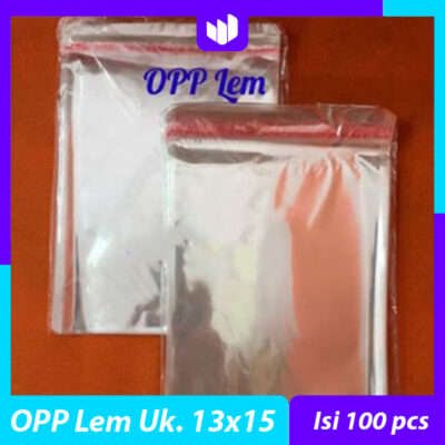 Plastik OPP Lem Seal Uk. 13x15 cm (Isi 100 pcs)
