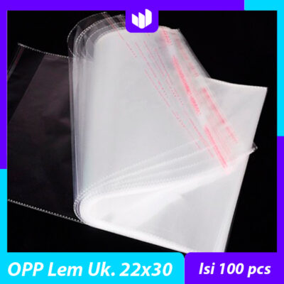Plastik OPP Lem Seal 22x30 cm (Isi 100 pcs)