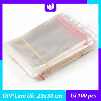 Plastik OPP Lem Seal Uk. 23x30 cm (Isi 100 pcs)