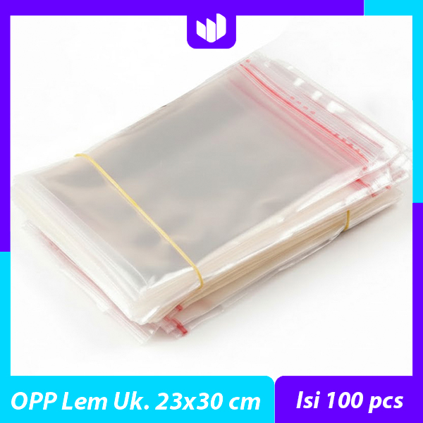 Plastik OPP Lem Seal Uk. 23x30 cm (Isi 100 pcs)