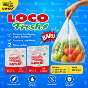 Kantong Plastik Kresek HD Bening LOCO FRESH Ukuran 15 / 24 cm