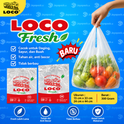Kantong Plastik Kresek HD Bening LOCO FRESH Ukuran 15 / 24 cm