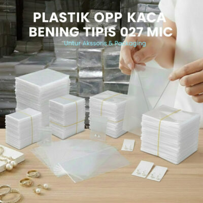 Plastik OPP Kaca Bening TIPIS 027 mic Uk Lebar 3-5 cm (isi 1kg) Plastik Aksesoris