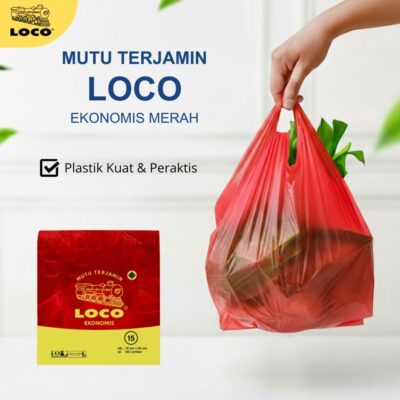 Kantong Plastik Loco Ekonomis Merah 15 (50 pcs)