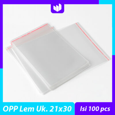 Plastik OPP Lem Seal 21x30 cm (Isi 100 pcs)
