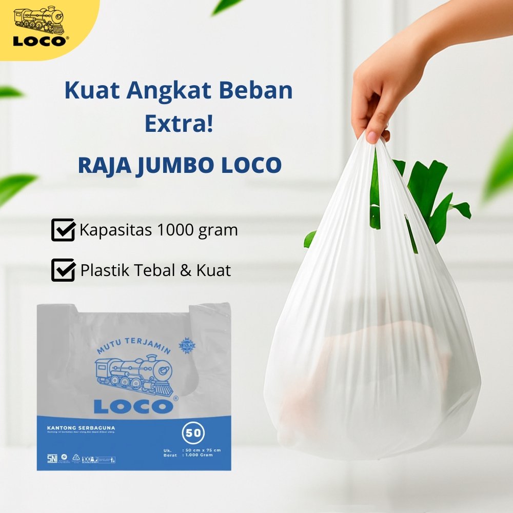 Kantong Plastik LOCO JUMBO Putih Uk 50 (1 kg)
