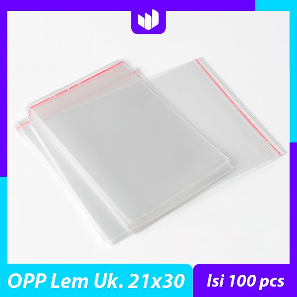 Plastik OPP Lem Seal 21x30 cm (Isi 100 pcs)