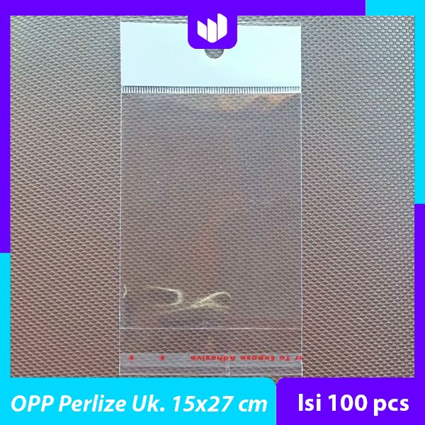 Plastik Opp Seal Lubang 15x27 cm Kemasan Aksesoris (Isi 100 pcs)