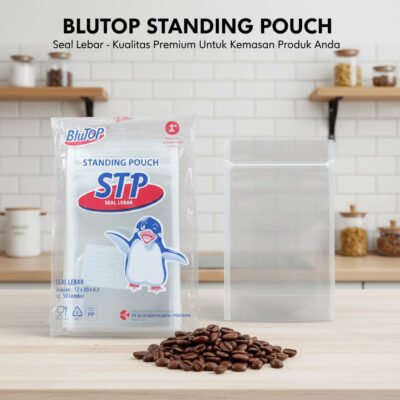 Plastik Standing Pouch 12x20 Seal Lebar STP (Isi 50 pcs)