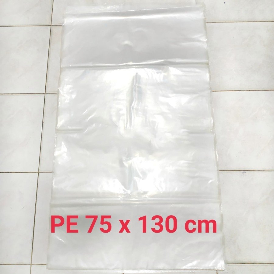 Kantong Plastik PE Bening Besar Tebal Uk. 75x130, 90x120 cm (1 kg)