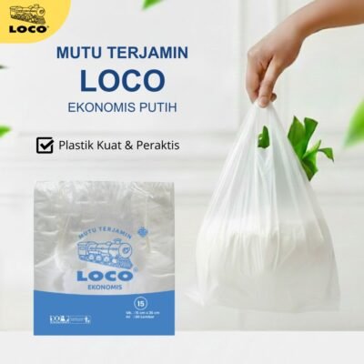 Kantong Plastik Loco Ekonomis Putih 15 (50 pcs)