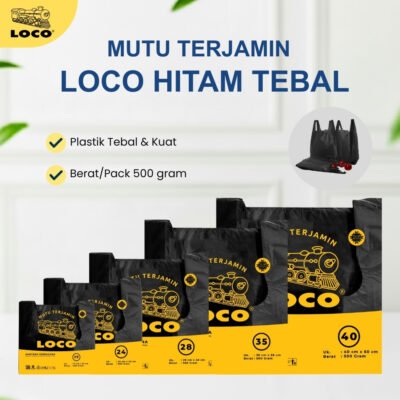 Kantong Plastik Loco Tebal Uk. 17-40 (Isi 500 gr) Hitam