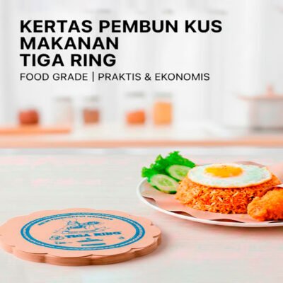 Kertas Nasi Bunga Kembang Coklat Cap Tiga Ring Diameter 26 cm