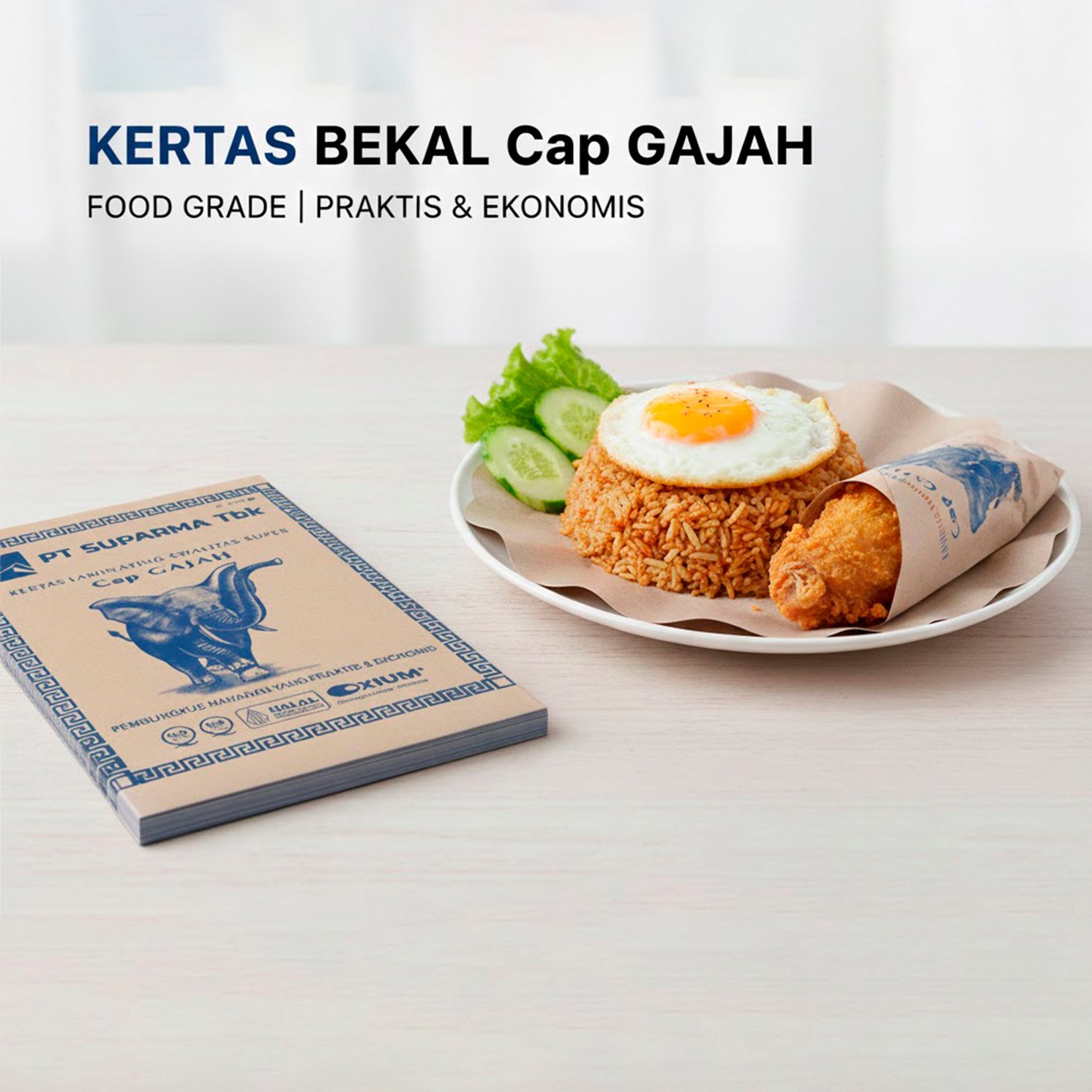 Kertas Nasi Gajah 25×35 Biru (Isi 250 Lbr)