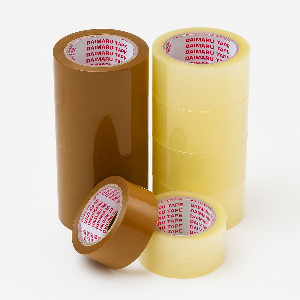 Lakban Daimaru Tape Bening Coklat 2 inch 90 yard