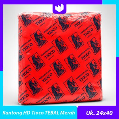 Kantong Plastik HD Tioco TEBAL Merah 24 / Kresek Merah 24