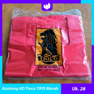 Kantong Plastik HD Tioco TIPIS Merah 28 / Kresek Merah 28