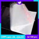 Plastik OPP Lem Seal 22x30 cm (Isi 100 pcs)