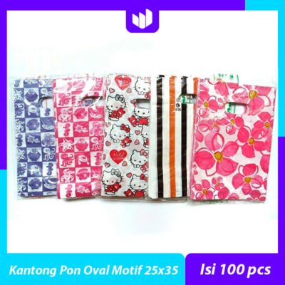 Plastik Pon Oval Plong Motif uk 25x35 (isi 100 pcs)