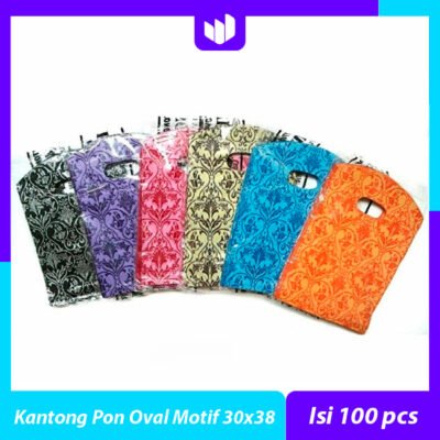 Plastik Pon Oval Plong Motif uk 30x38 (isi 100 pcs)