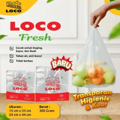 Kantong Plastik Kresek HD Bening LOCO FRESH Ukuran 15 / 24 cm
