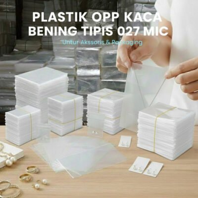 Plastik OPP Kaca Bening TIPIS 027 mic Uk Lebar 10-20 cm (isi 1kg) Plastik Aksesoris